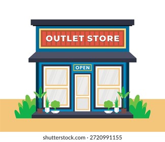 Estilo de diseño plano de la tienda con aspecto simple y moderno