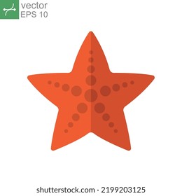 Flat Design Style Starfish icon. mollusk invertebrate sea animal. coral marine animal. sea stars logo starshaped echinoderms class Asteroidea. vector illustration design on white background. EPS 10