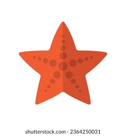 Icono de Starfish con estilo de diseño plano. mollusk invertebrado animal marino. animal marino de coral. logotipo de las estrellas del mar con forma de estrella de la clase de los equinodermos Asteroidea. diseño de ilustración vectorial en fondo blanco. EPS 10