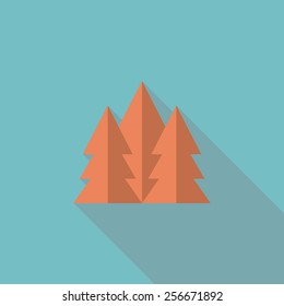 Flat design style tree icon