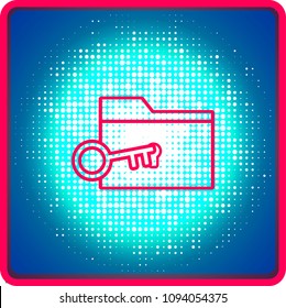 Flat design style vector illustration concept of key unlock or open folder symbol icon keyhole .