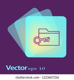 Flat design style vector illustration concept of key unlock or open folder symbol icon keyhole .