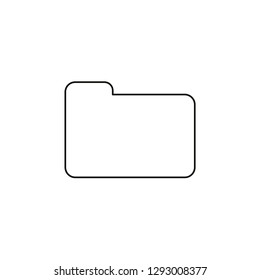 Flat design style vector illustration of closed folder symbol icon on white background. Black outlines.