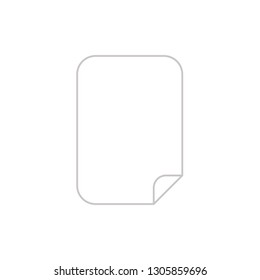 Flat design style vector illustration of blank paper symbol icon on white background. White and colored outlines.