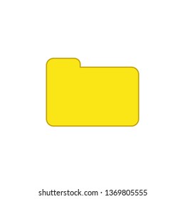 Flat design style vector illustration of closed folder symbol icon on white background. Colored outlines.