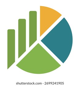 Icono de gráfico de negocios de Ilustración vectorial de estilo de diseño plano. Análisis de datos diagrama gráfico informe de presentación de estadísticas de la tendencia de crecimiento gráfico.