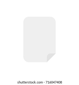 Flat design style vector illustration of grey blank paper symbol icon on white background.