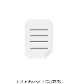 Flat design style vector illustration of written paper symbol icon on white background.