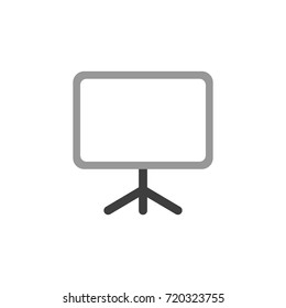 Flat design style vector illustration of blank presentation chart board symbol icon o white background.