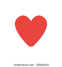 Flat design style vector illustration of red heart symbol icon on white background.