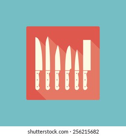 Flat design style vector knife set