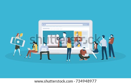 Flat design style web banner for online education, video tutorials, online training and courses. Vector illustration concept for web design, marketing, and print material.