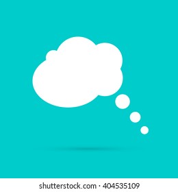Flat design style, white comic speech, cloud bubbles icon, vector