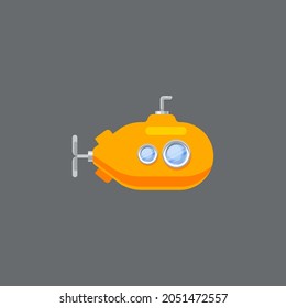 Flaches Design U-Boot-Vektorgrafik, U-Boot-Symbol einzeln auf Hintergrund
