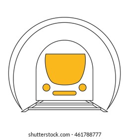 flat design subway train icon vector illustration
