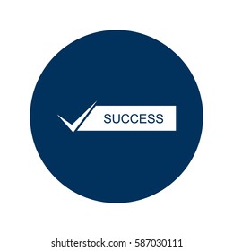Flat design success icon. Minimal vector illustration