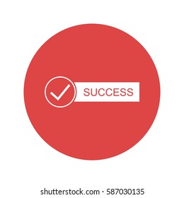 Flat design success icon. Minimal vector illustration