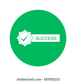 Flat design success icon. Minimal vector illustration