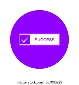 Flat design success icon. Minimal vector illustration