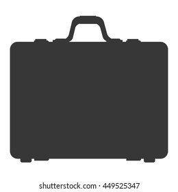 flat design suitcase with handle icon vector illustration