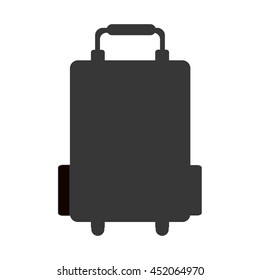 flat design suitcase with wheels icon vector illustration