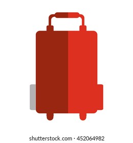 flat design suitcase with wheels icon vector illustration