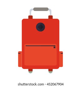 flat design suitcase with wheels icon vector illustration