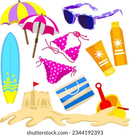 flat design summer clipart collections 02