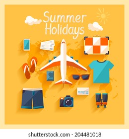 Flat design. Summer holiday.