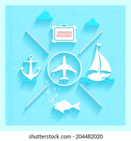Flat design. Summer holiday.