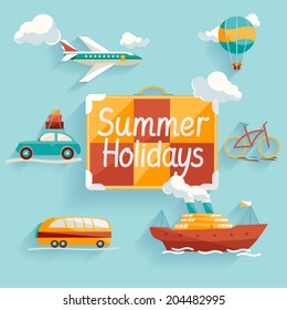 Flat design. Summer holiday.