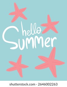  Flat Design Summer Illustration with Star