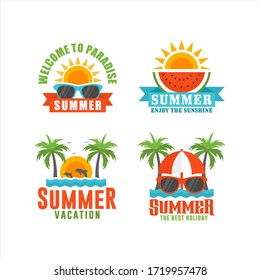 Flat Design Summer Label Collection