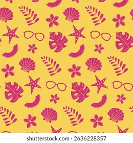 FLAT DESIGN SUMMER PATTERN WITH THE LATEST BEAUTIFUL COLOR COMBINATION