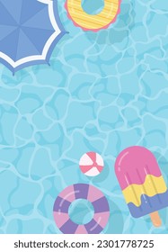 Flat design of summer pool background illustration