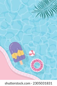 Flat design of summer pool background illustration