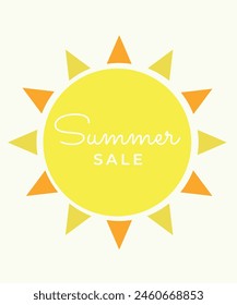 Flat Design Summer Sale Illustration with Sun