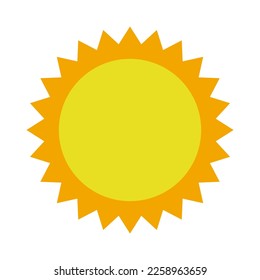Flat design sun icon. Summer. Vector.