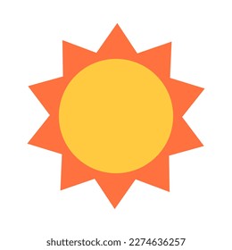 Icono de sol de diseño plano. El clima soleado. Vector.