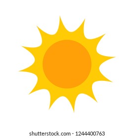 Flat design sun icon. Vector illustration.