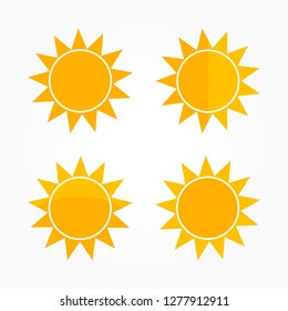 Flat design sun icons. Vector illustration.