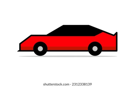 Flat design super car on white background