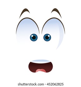 flat design surprised emoticon face icons vector illustration