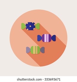 Flat design sweets icon with long shadow
