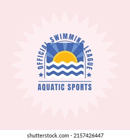 flat design swimming logo template