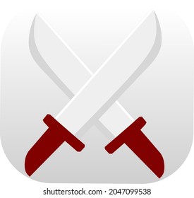 diseño plano de una espada para el logotipo o el tema del equipo de combate de iconos