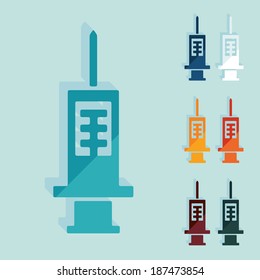 Flat design: syringe