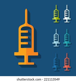 Flat design: syringe