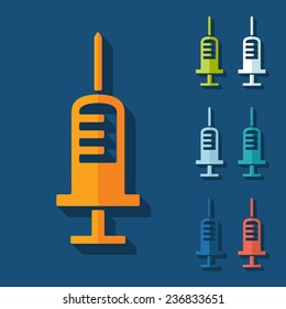 Flat design: syringe