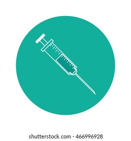 flat design syringe half full icon vector illustration
